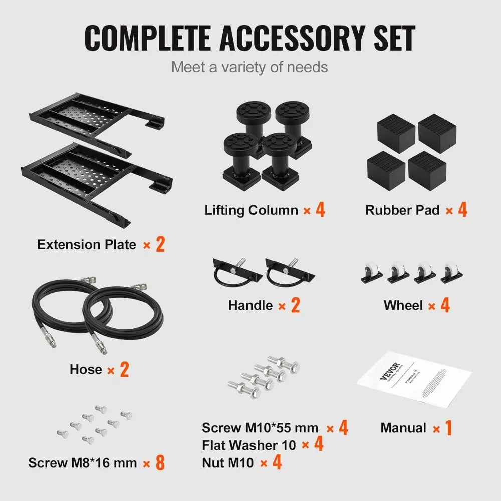 Portable Car Lift 7000 LBS Capacity, 26.8" Max Height, Heavy-Duty Steel Truck Lift with 120V Power