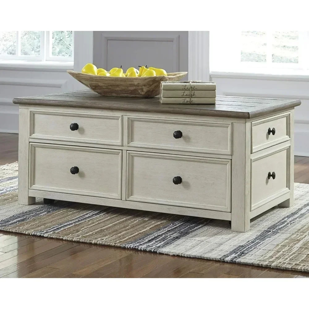 XMSJ.Cute Coffee Table for Living Room Bolanburg Farmhouse Lift Top Coffee Table With Drawers Dining Tables Basses Mesa Lateral