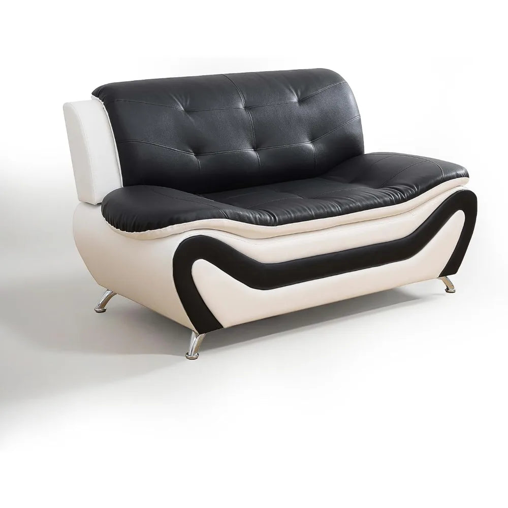 Loveseat Sofa, Small Faux Leather Sofa/ Sleeper Couch, Bedroom, Apartment, Living Room Sofa