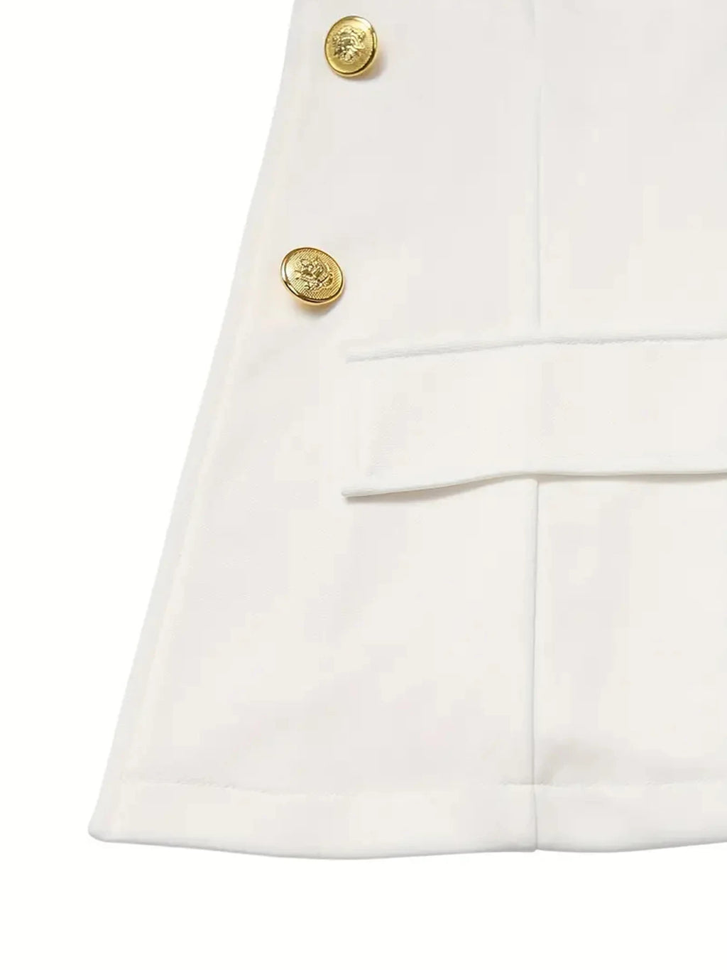 Women's fashionable pure white suit two-piece set - women's casual suit with pants and jacket, machine washable, double breasted