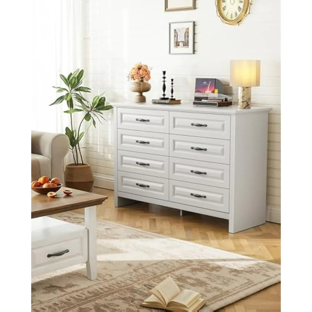 Customizable Elegant 8-Drawer Solid Wood Dresser