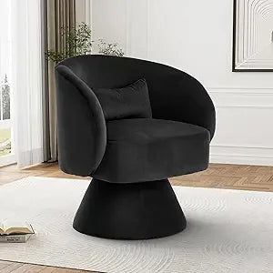 Swivel Barrel Chair, 360 Degree Modern Small Round Boucle Sherpa Swivel