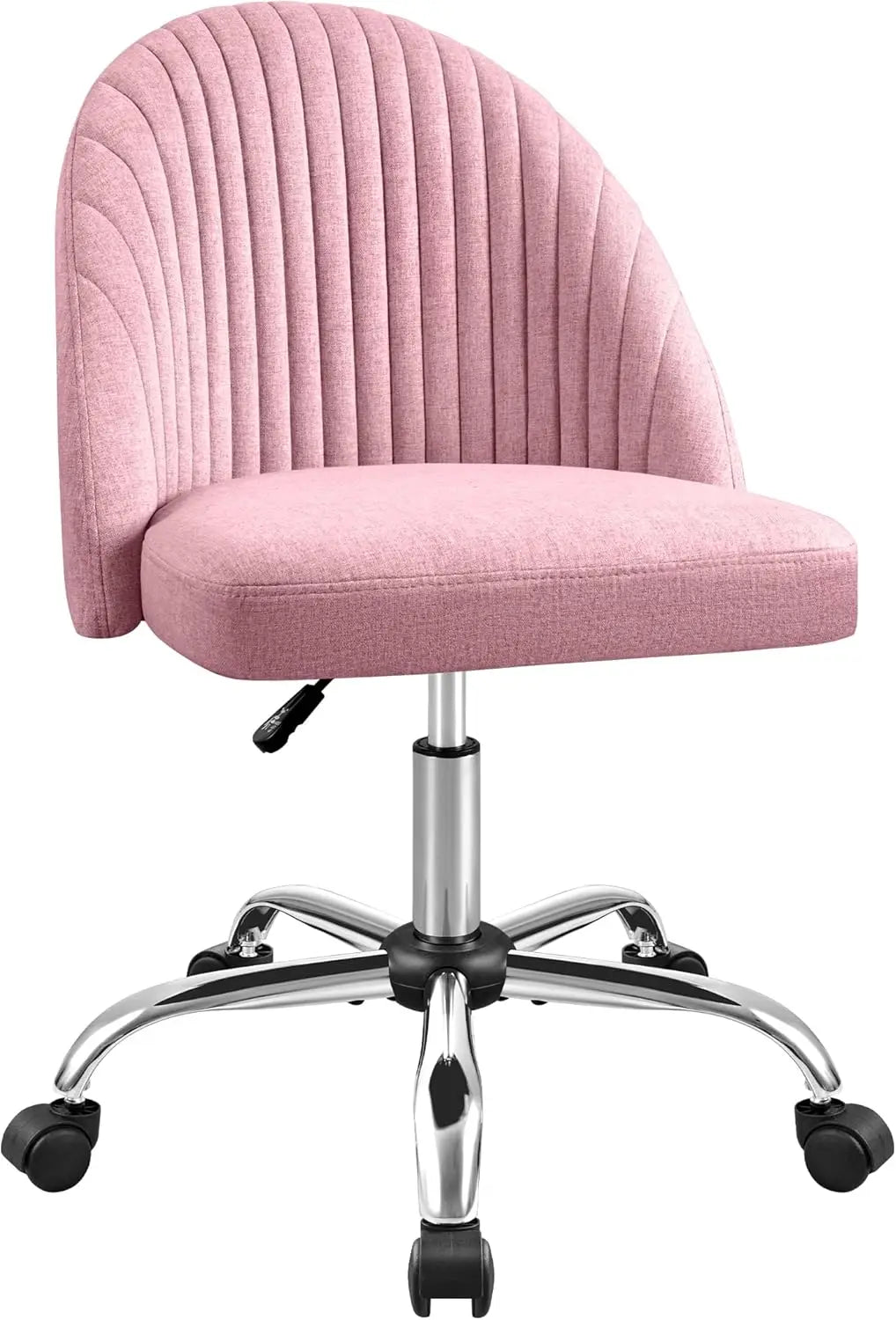 Office Chair, Armless Desk Chair, Modern Adjustable Swivel Padded Fabric Vanity Task/ Computer Chair Home Office