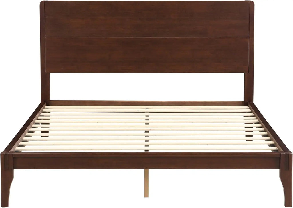 Full Size Bamboo Platform Bed, Mid-Century Modern