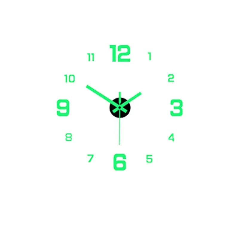 Creative Simple Luminous Digital Clock/ European Style DIY Silent Wall Clock/ Study/ Living Room/ Punch-Free Wall Sticker Clock