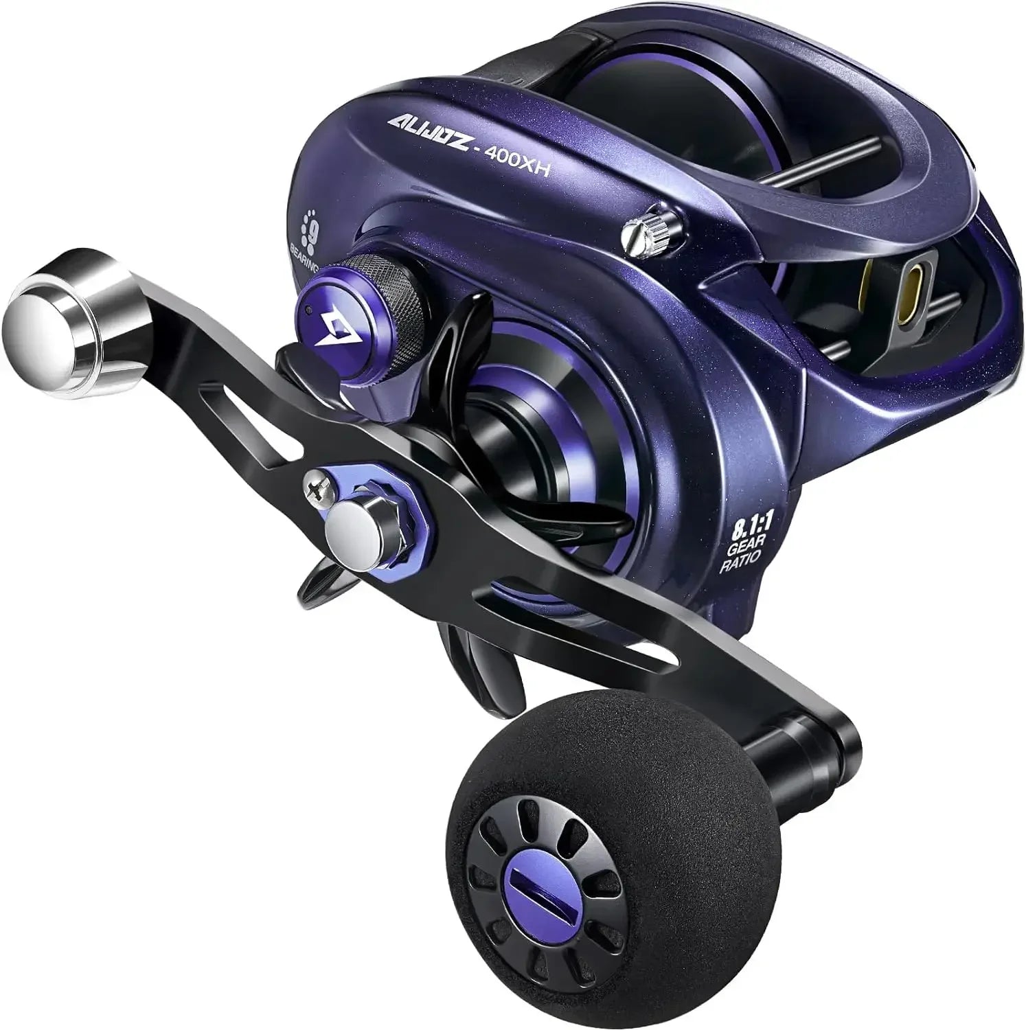 Alijoz 400 Baitcaster Fishing Reel, 38Lbs Max Drag Aluminum Alloy Frame Baitcasting Reel, Available in 6.6:1/8.1:1 Gear Ratio