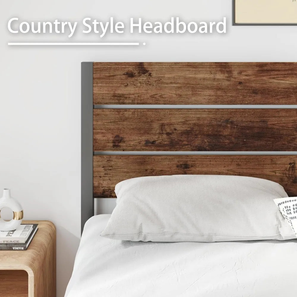 Full Bed Frame with Headboard and Footboard, Metal Full Bed Frame with Under Bed Storage, All-Metal Support System, No Box Spring Needed