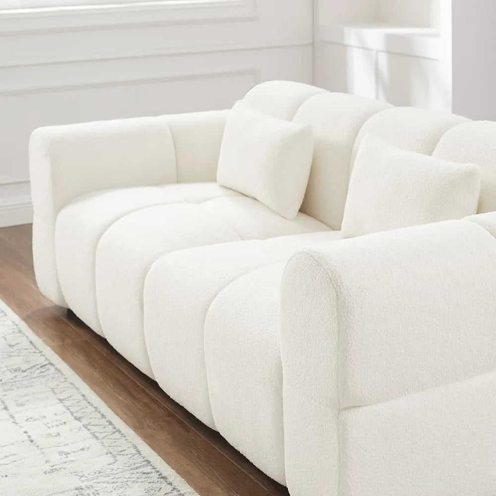 80" Oversized Boucle Sofa Couch | Modern Loveseat (Deep Seat) | Mid Century Modern Sofa, Cloud Couch for Living Room