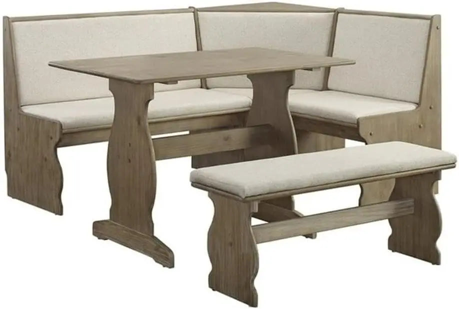 Indoor 3 Piece Kitchen/Dining Corner Table Booth Bench