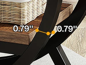 Tribesigns End Table for Living Room, 3-Tier Narrow Side Table with Storage, Wood Sofa Side Table with Geometric Metal Frame