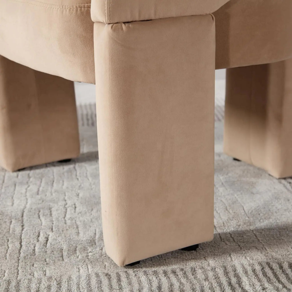 Round Barrel Back Velvet Armchair