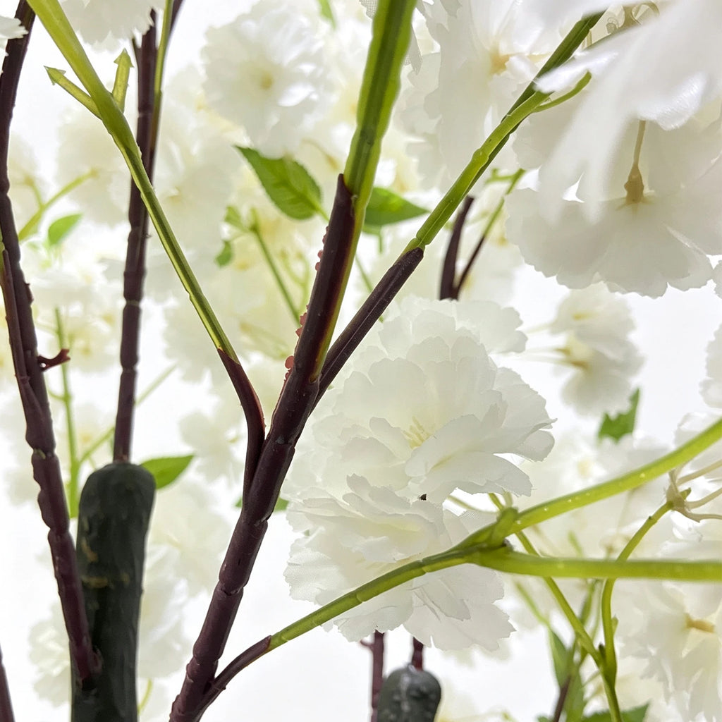 Artificial Cherry Blossom Tree, White Flower Faux Plant in Pot for Home,Office,Wedding,Garden,Party,Hotel Decoration