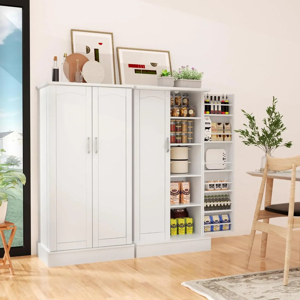 Kitchen Pantry Cabinet, Pantry Storage Cabinet with Adjustable Shelves and Drawer, Sideboard Buffet Cupboards/ Storage Shelf
