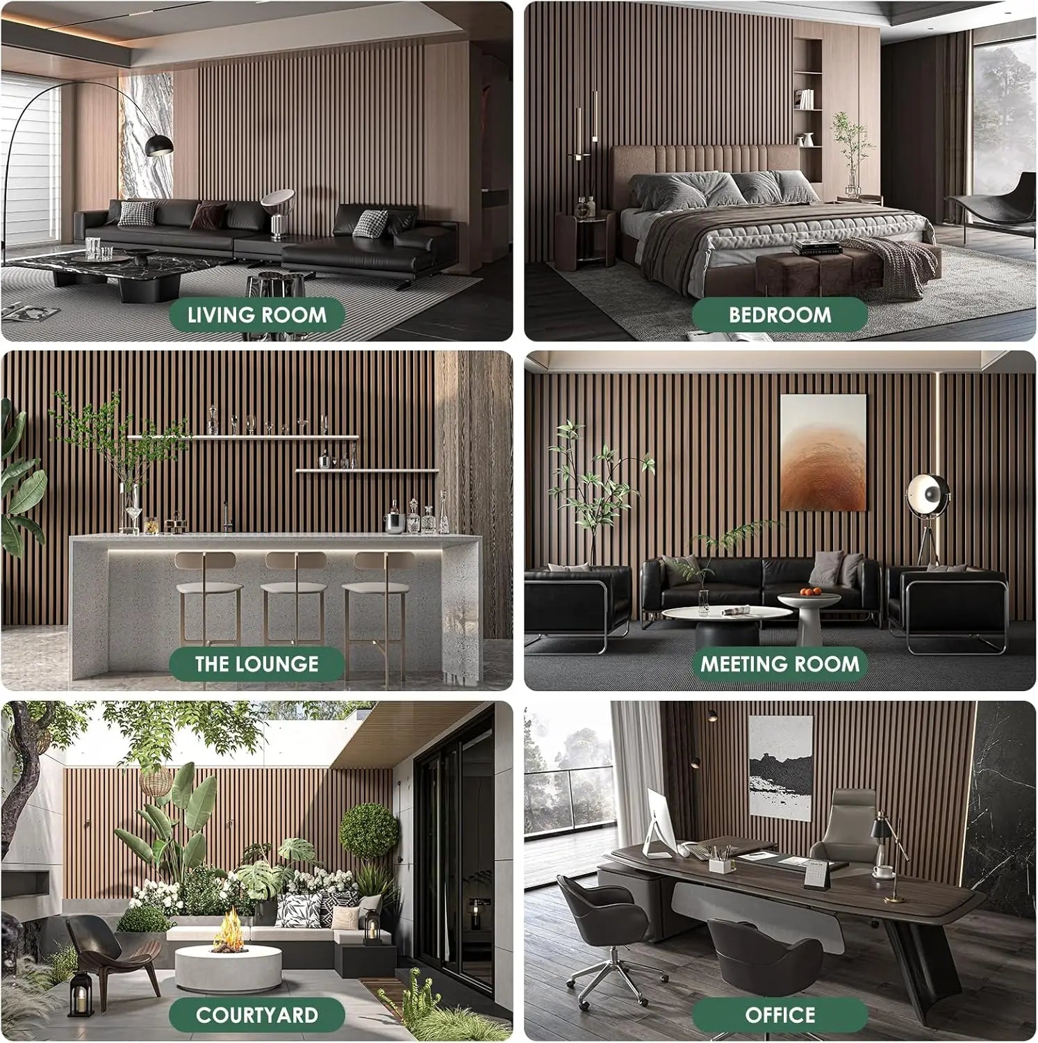 4-Piece Wood Slat Acoustic Panels for Stylish Decor - 94.5" x 7.87" Wood Wall Panels, 3D Wood Slat Wall Panel