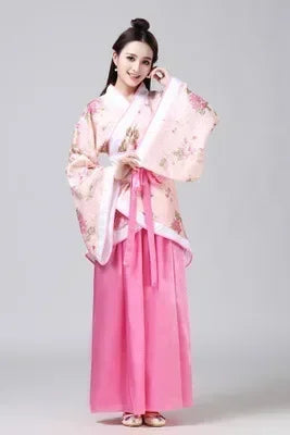 Vintage Ethnic Style Women Top/ Skirt 2 Piece Set Princess Dance Costume/ Hanfu Ladies Suit Cosplay Outfit Woman New Year Clothing
