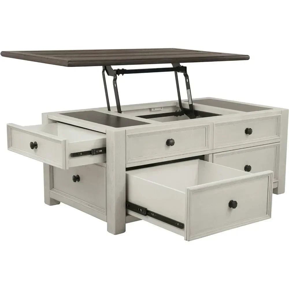 XMSJ.Cute Coffee Table for Living Room Bolanburg Farmhouse Lift Top Coffee Table With Drawers Dining Tables Basses Mesa Lateral