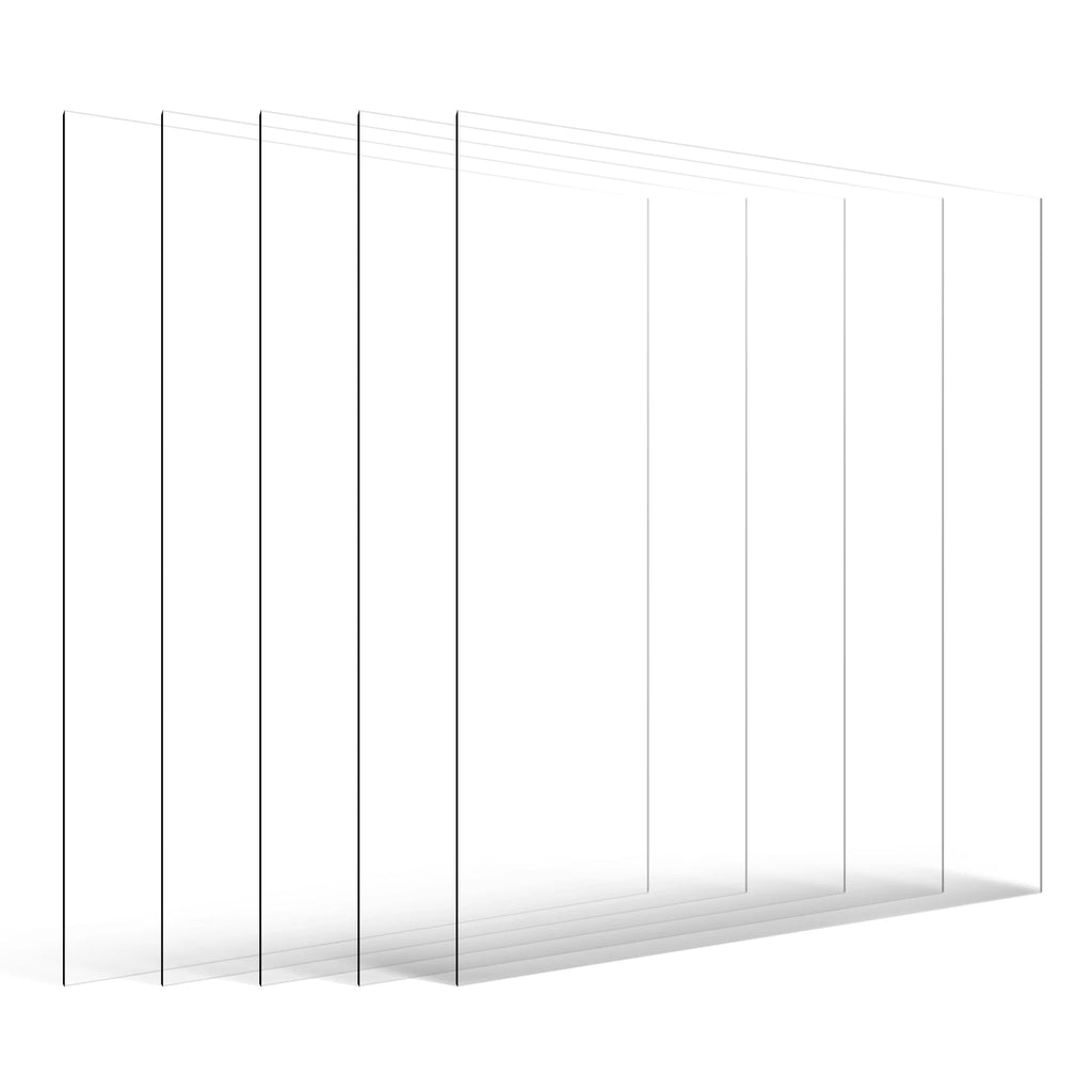 VEVOR PET/Plexiglass Sheets 5-Pack Plastic Sheet 24x36Inch 0.04Inch Thick Transparent Clear Flexible Plastic Panels for Craft