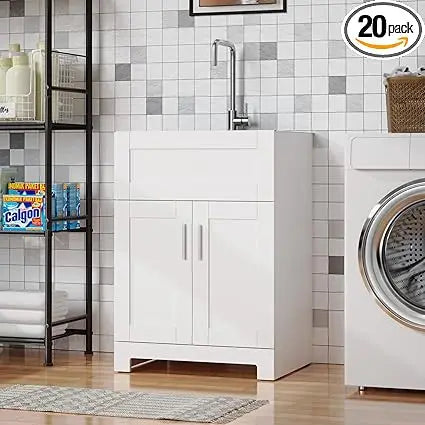 24 Inch Stainless Steel Laundry Room Sink Cabinet