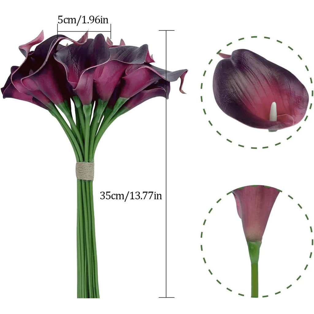 10/20PCS Artificial Flowers/ Calla Lily Bouquet for Bridal, Mother Day , Wedding Party, Home, Living Room /Table Decoration