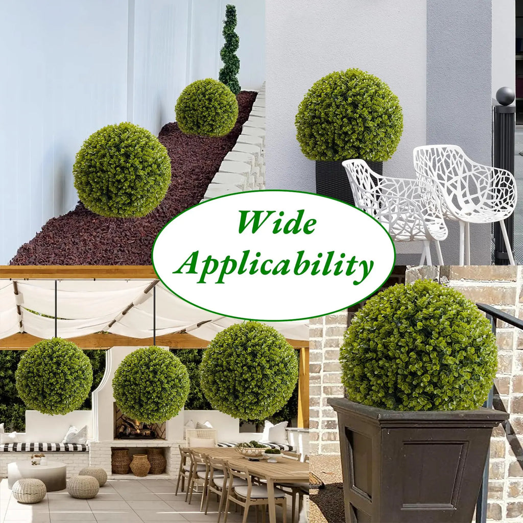 New Topiary Balls Artificial Outdoor Set of 2, Artificial Topiary Cedar Balls for Home /Wedding Decor /Green 44/48/54/55/59/63 CM