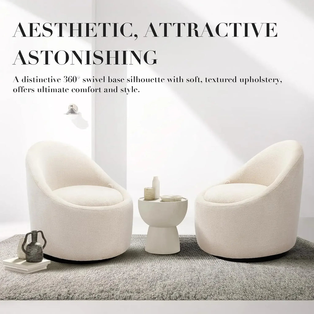 Swivel Accent Chair, 360° Swivel Chair with Hidden Storage, Modern Small Barrel Swivel Armchair for Living Room/Bedroom