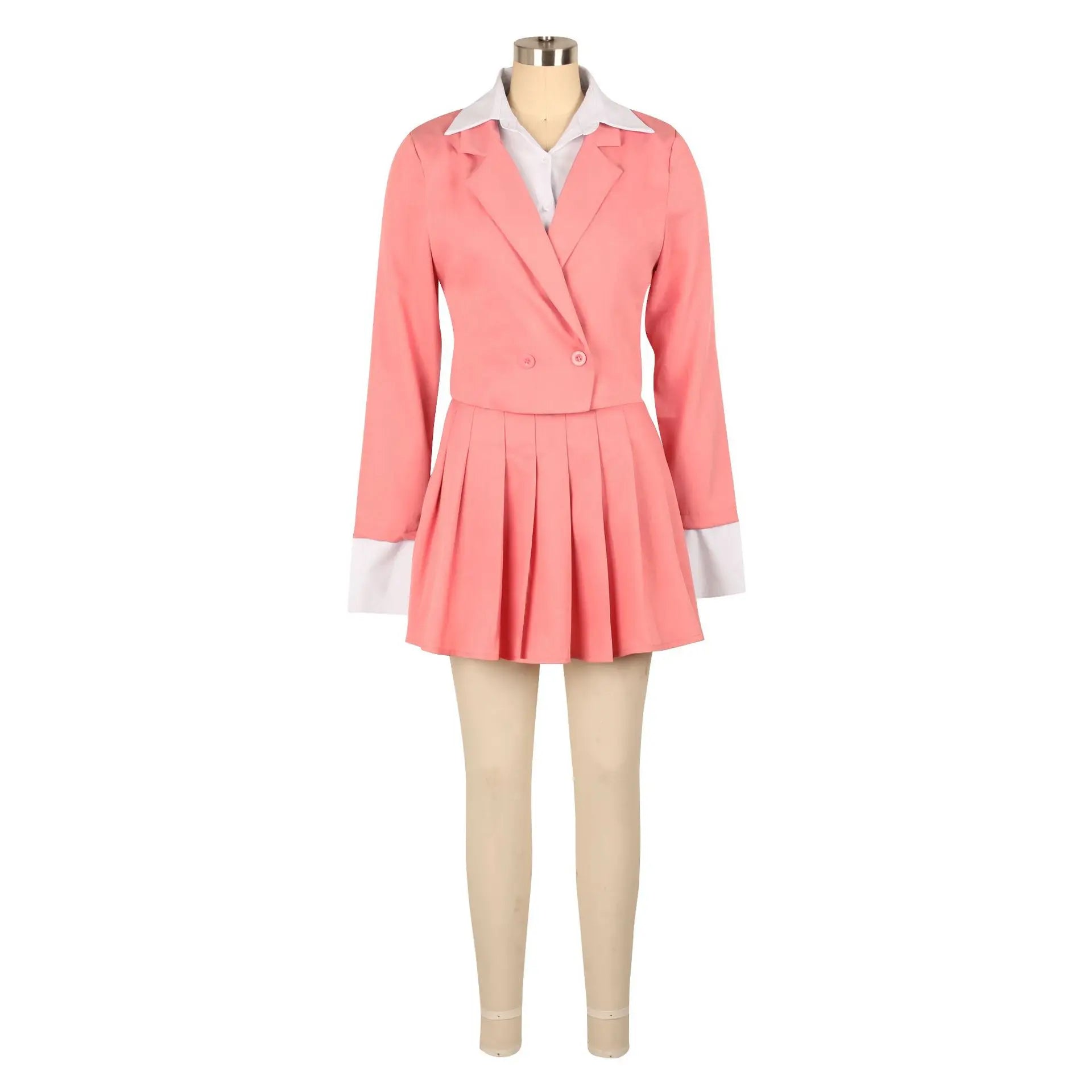 XTOCEAN INS Women Fashion Pleated Mini Skirt Suit and Shirt, Patchwork Long Sleeve Blazer/ Matching 2 Two Piece Set Outfit