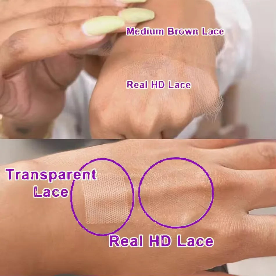 36 Inches 613 Blonde Straight Transparent Lace Front Wig/ Human Hair/ 200 Density 13x6 HD Lace Frontal Wig For Women