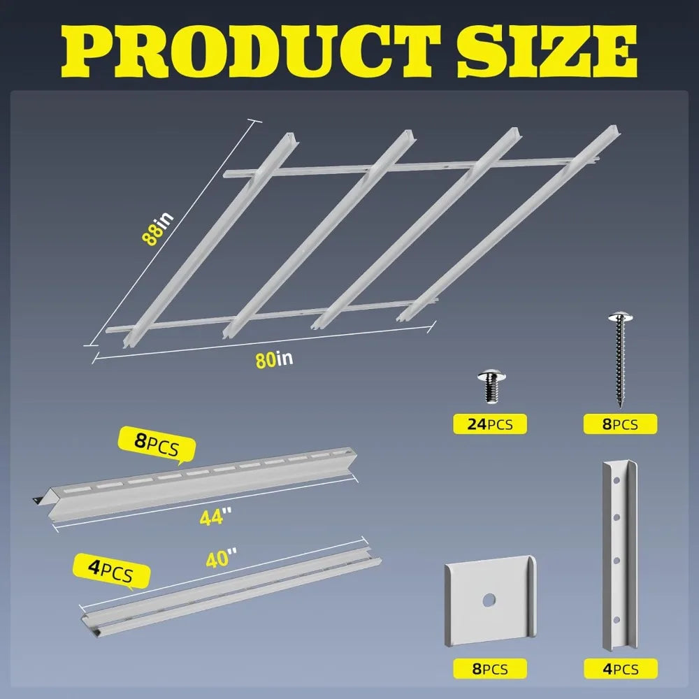 Extra Large Overhead Garage Storage Rack - Holds Up to 15 Tote Bins, 0.1-inch Thickened Heavy Alloy Steel, Ideal for Garage Tote