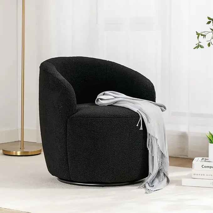 Swivel Barrel Chair, 360° Small Single Sofa Armchair Comfy