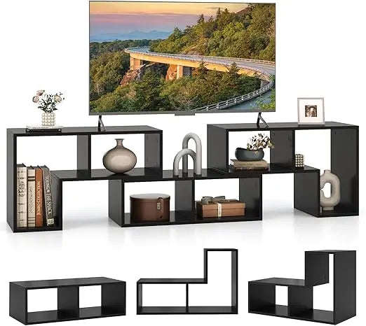 Free-Combination TV Stand for Bedroom - Entertainment Center for 50/ 55/ 60/ 65/ Inch TV, 3-Piece Media Console Table with Storage