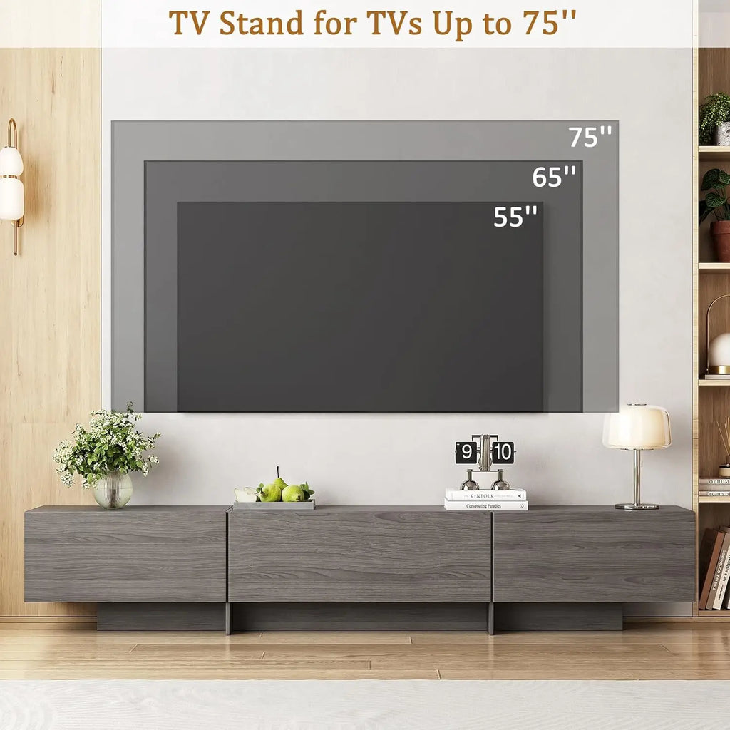 76.4'' Modern Console TV Stand, Large Storage/Media Cabinet