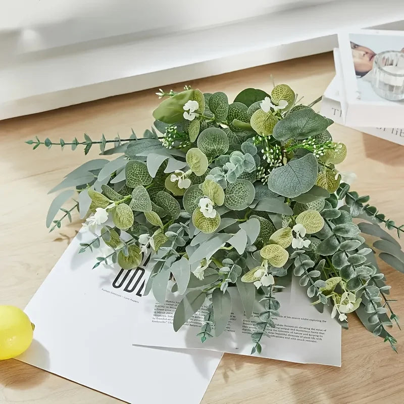 50/90PCS Artificial Flowers Bouquets Mixed Eucalyptus Leaves Willow Silver Eucalyptus Cuttings for Wedding Floral DIY Home Decor