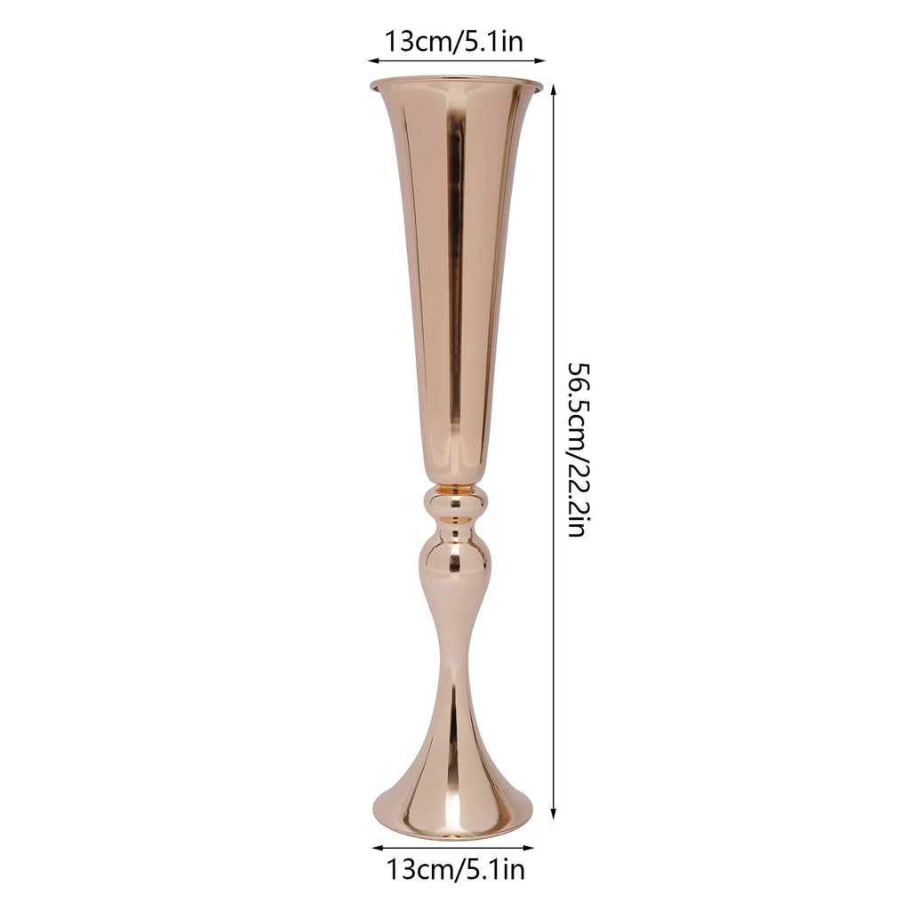 Metal Trumpet Vases, Flower Vase, Metal Table Centerpieces for Wedding Party/ Banquet Decor