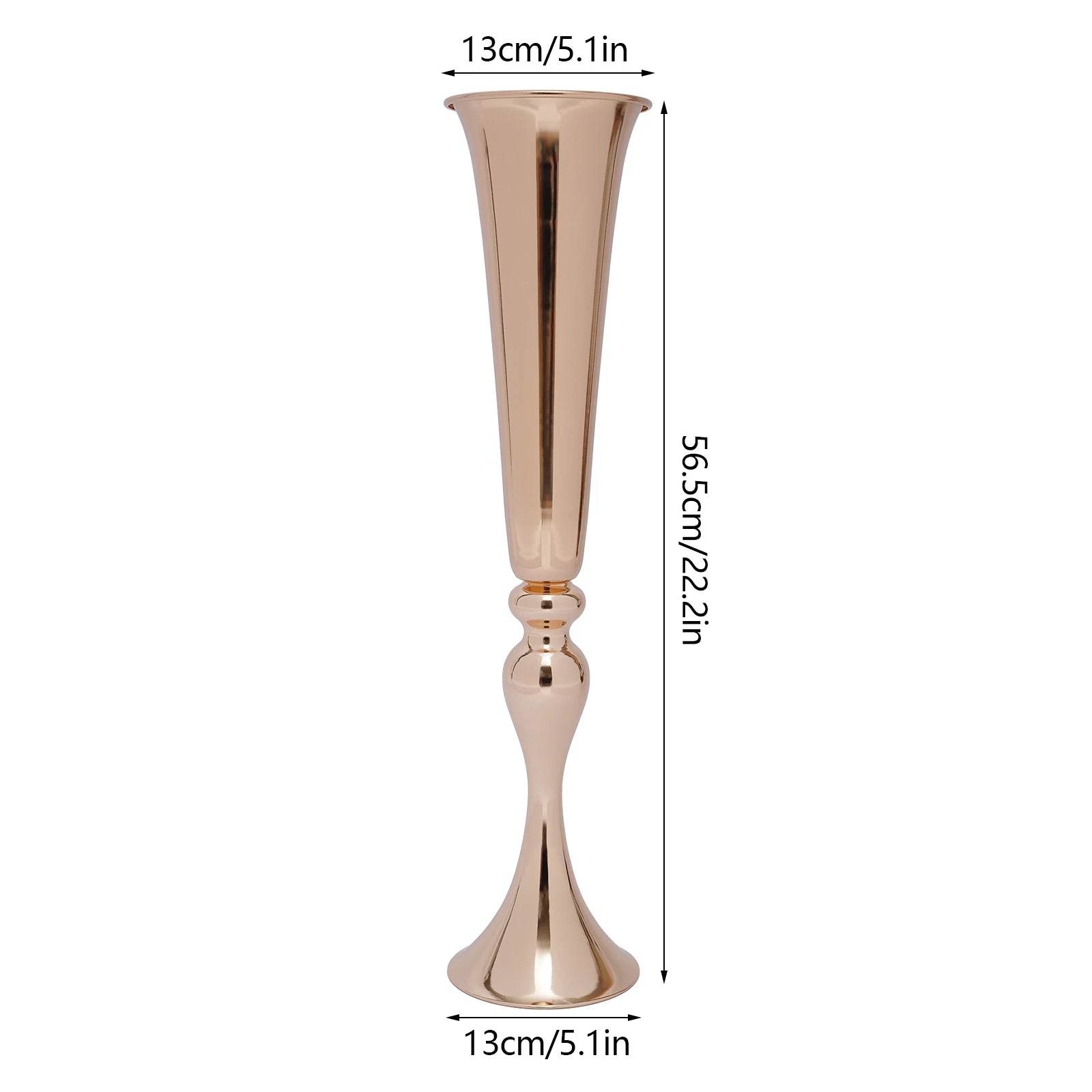 Metal Trumpet Vases, Flower Vase, Metal Table Centerpieces for Wedding Party/ Banquet Decor