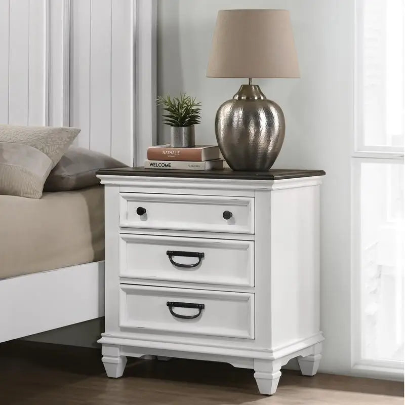 3-Piece Wood Bedroom Set, King Bed with Shiplap Panels