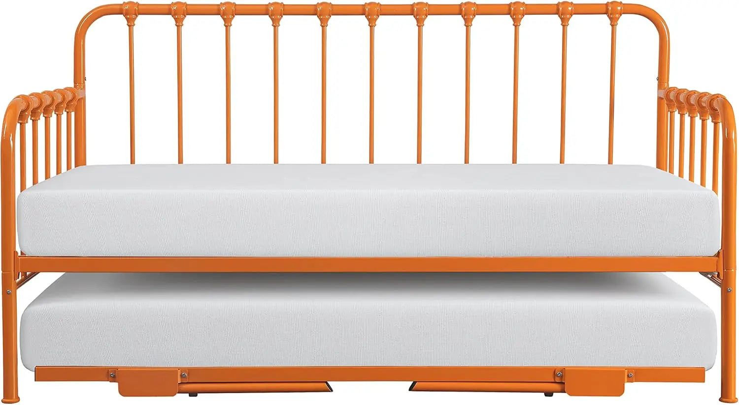 Twin Size Metal Daybed with Trundle and Steel Slat Support, Easy Assembly, Multi-Functional Furniture
