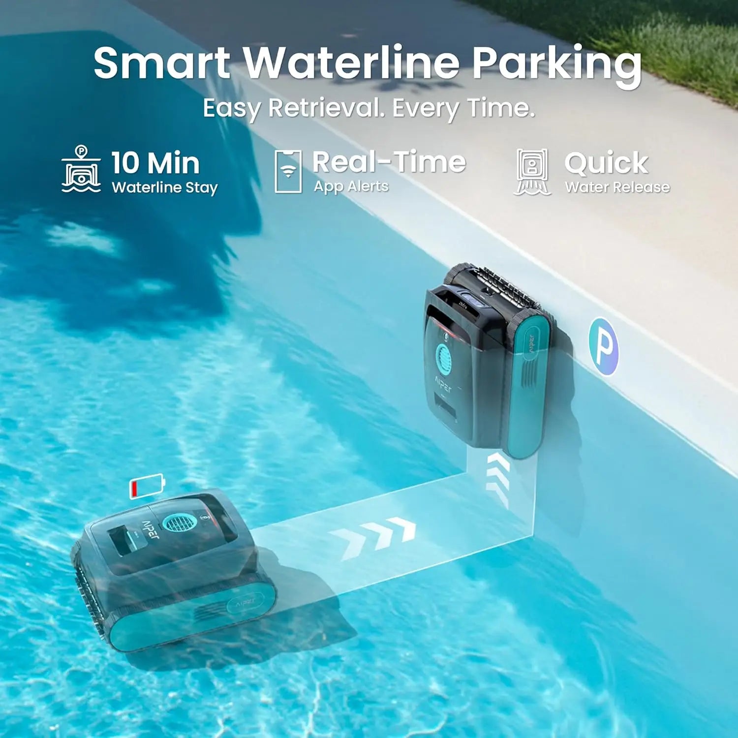 Scuba V3 AI Vision Cordless Robotic Pool Cleaner, Include Wireless Charging Dock, Smart Waterline Parking &, Custom
