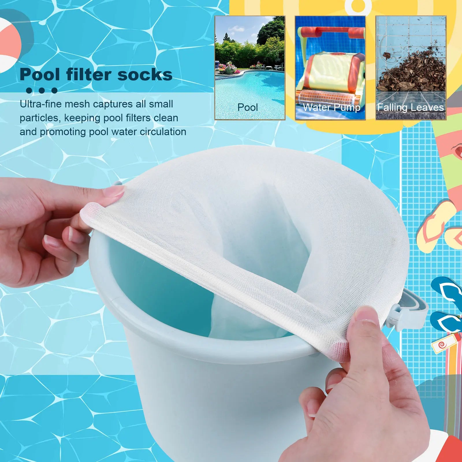 5-20PCS Swimming Pool Filter Pool Skimmer Socks/ Leaf Debris/ Filter Water Tank/ Swimming Pool Cleaner Tools/ Pool Accessories