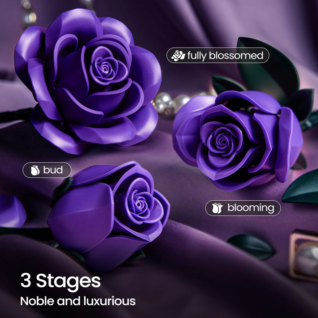 Purple Roses Bouquet Block Flowers/ Artificial Botanical Plant Home Decor/ Christmas/ Valentine's Day Gift/ Room Decoration