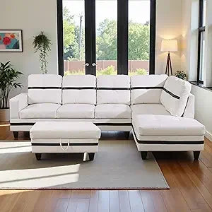 103.5" Oversized Sectional Couch, L Shaped Couch with Storage Ottoman, Modern Modular Sofa with Deep Seat