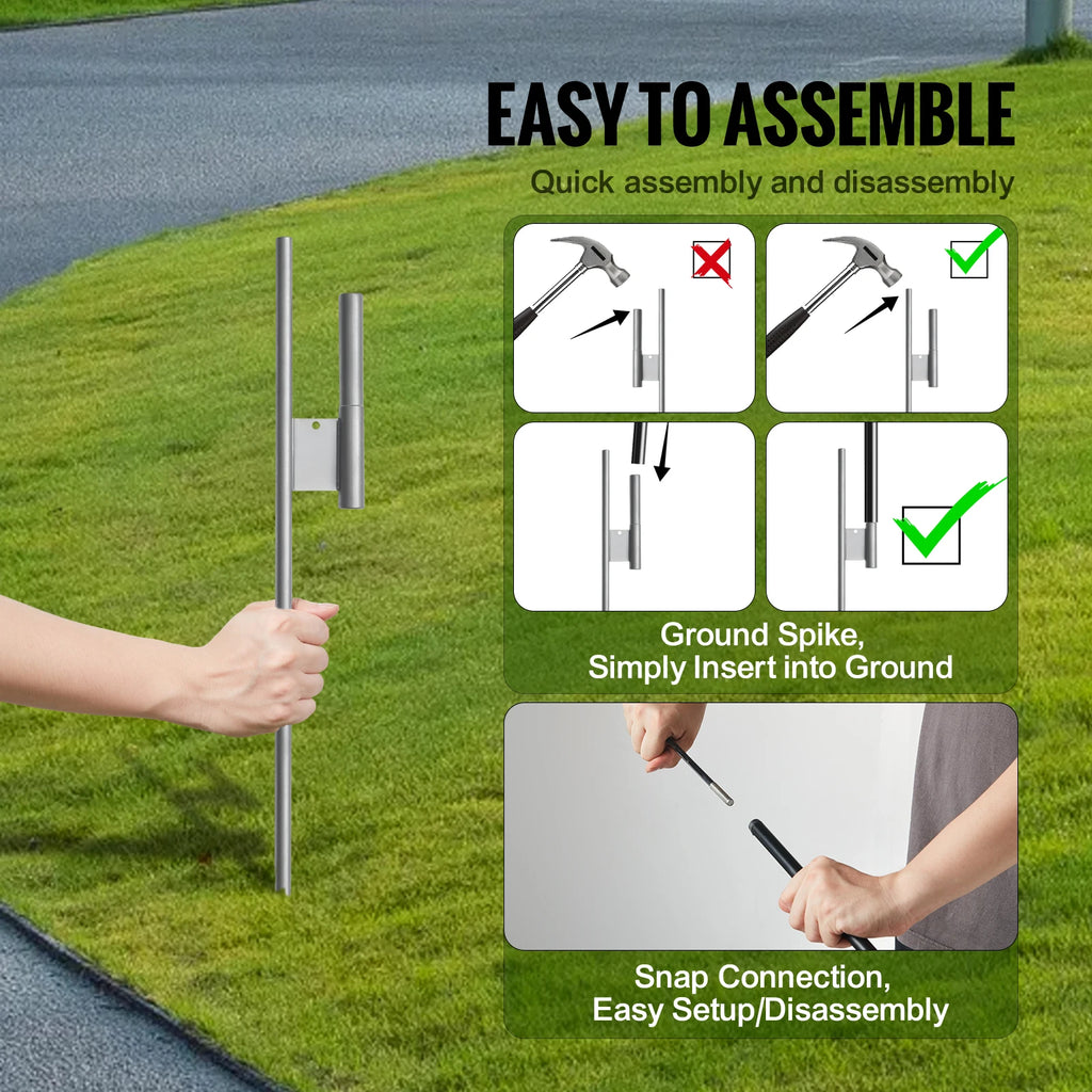 Feather Flag Pole Kit/ 3Packs Advertising Flag/ 16.3ft Sign Flag Poles for Business Advertising/ Flags Outdoor with Ground Stakes