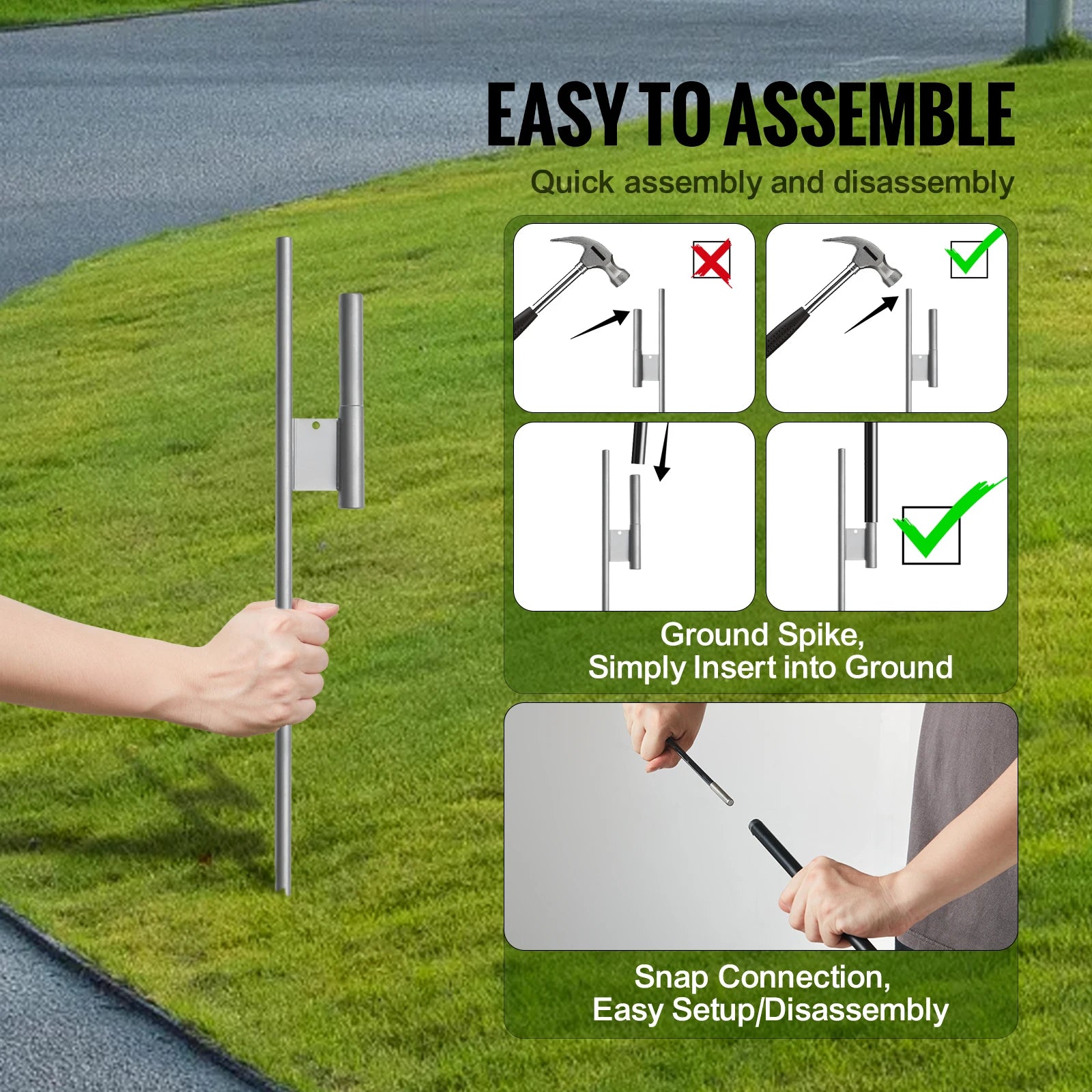 Feather Flag Pole Kit/ 3Packs Advertising Flag/ 16.3ft Sign Flag Poles for Business Advertising/ Flags Outdoor with Ground Stakes