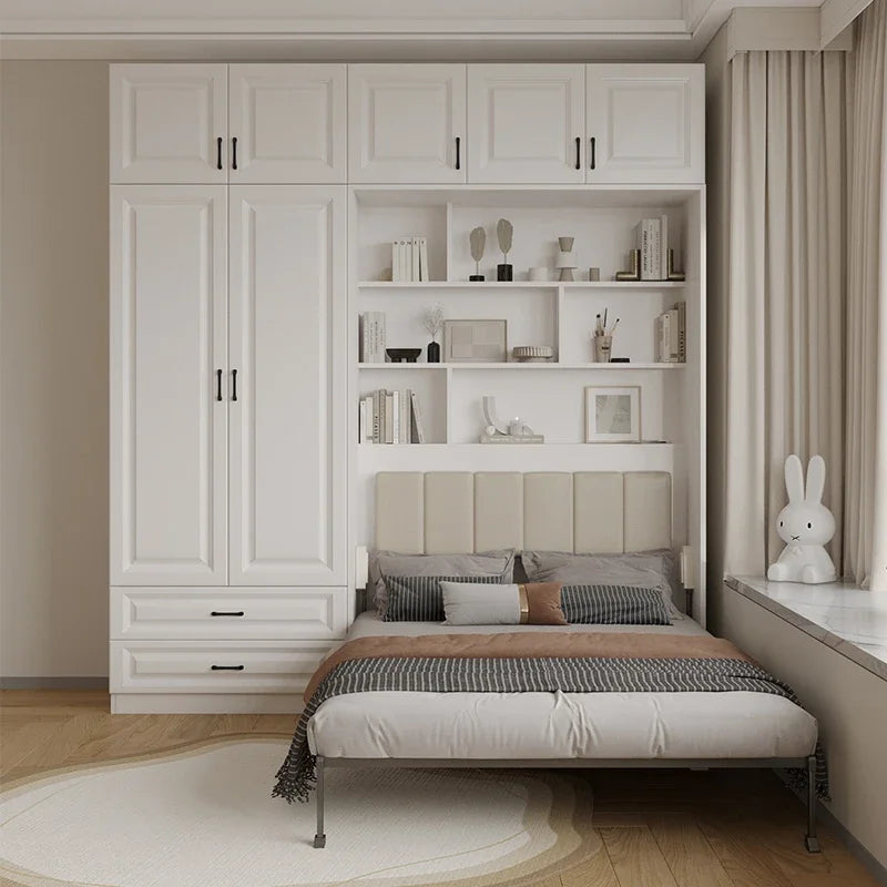 Full Murphy Bed With Closet Organizer With Drawers Full Size Bed Space-Saving