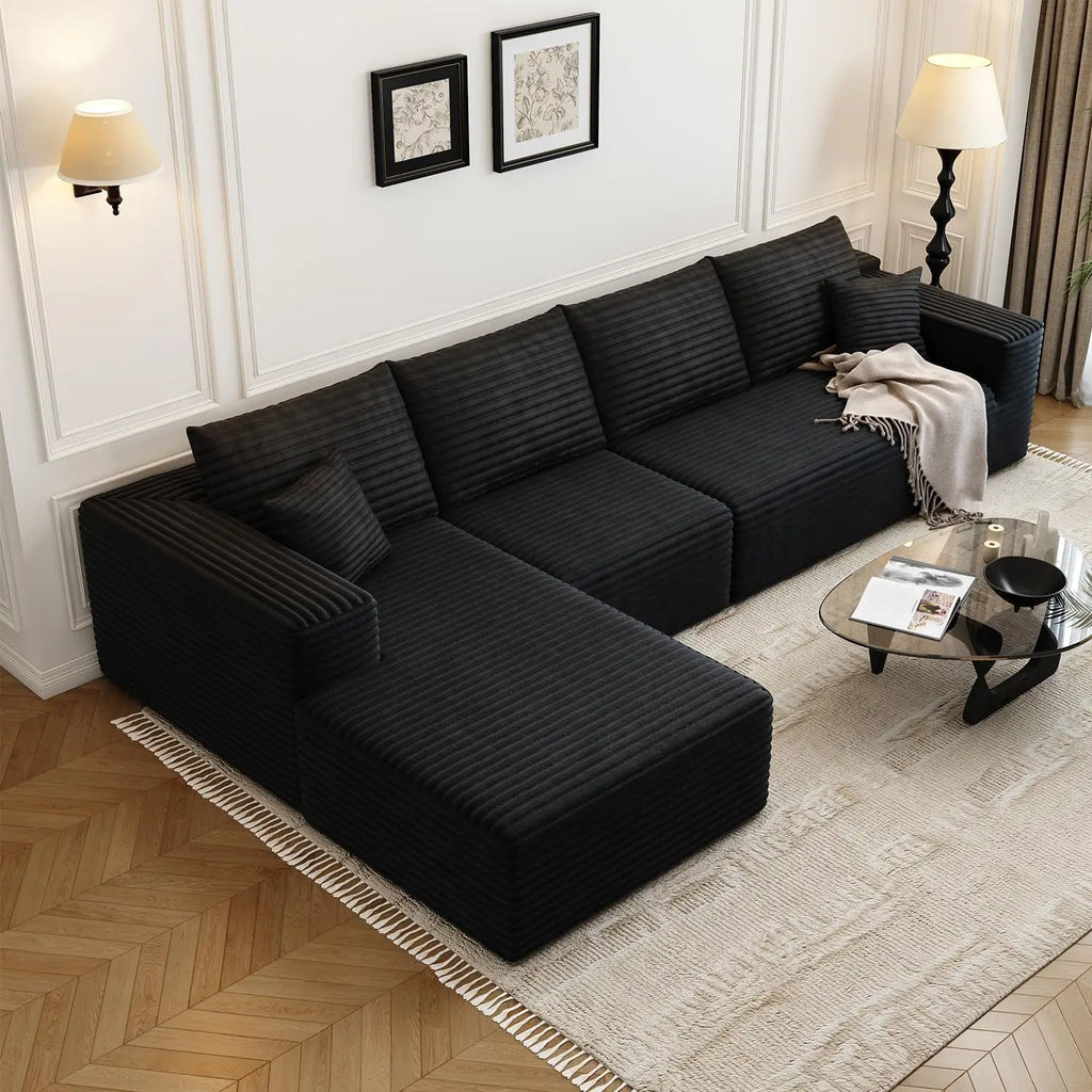 Cloud Modular Sectional Sofa Couch with L-Shape Chaise, Upholstered Couches for Living Room/ Bedroom