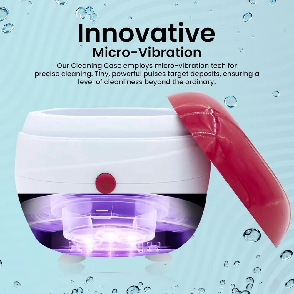 Travel - Ready Denture Cup Kit: Portable Cleaning Case for Dentures, Retainers & Mouth Guards
