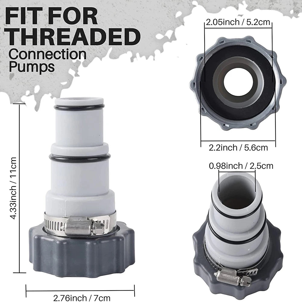 Replacement Hose Adapter Kits with Collars for Intex Threaded Connection Pumps/ Swimming Pool Parts Accessories