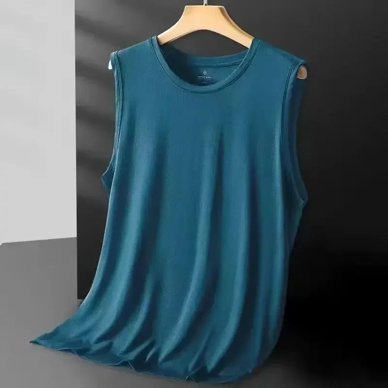 Men's Ice Silk Mesh Vest Lightweight Sports Summer Wear Sleeveless T-shirt/ Tank Top/ Casual Fashion Outerwear