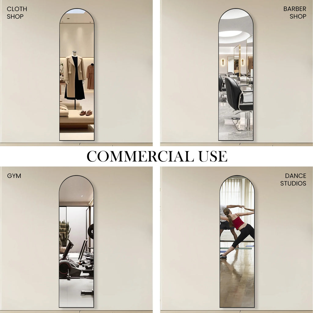 Full Length Mirror with Stand 59"x16" Floor Mirror with Aluminum Alloy Frame Body Wall-Mounted Mirrors For Bedroom/ Bathroom