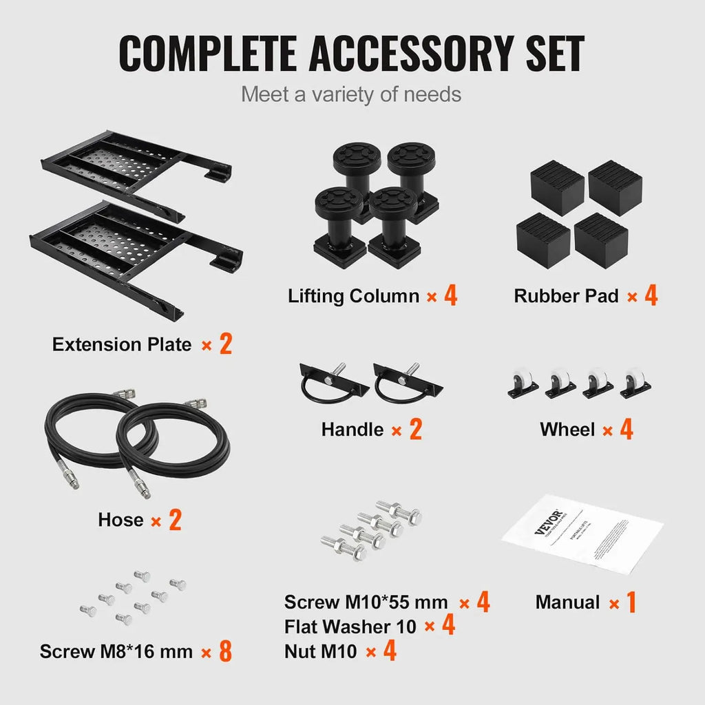 Portable Car Lift 7000 LBS Capacity, 26.8" Max Height, Heavy-Duty Steel Truck Lift with 120V Power