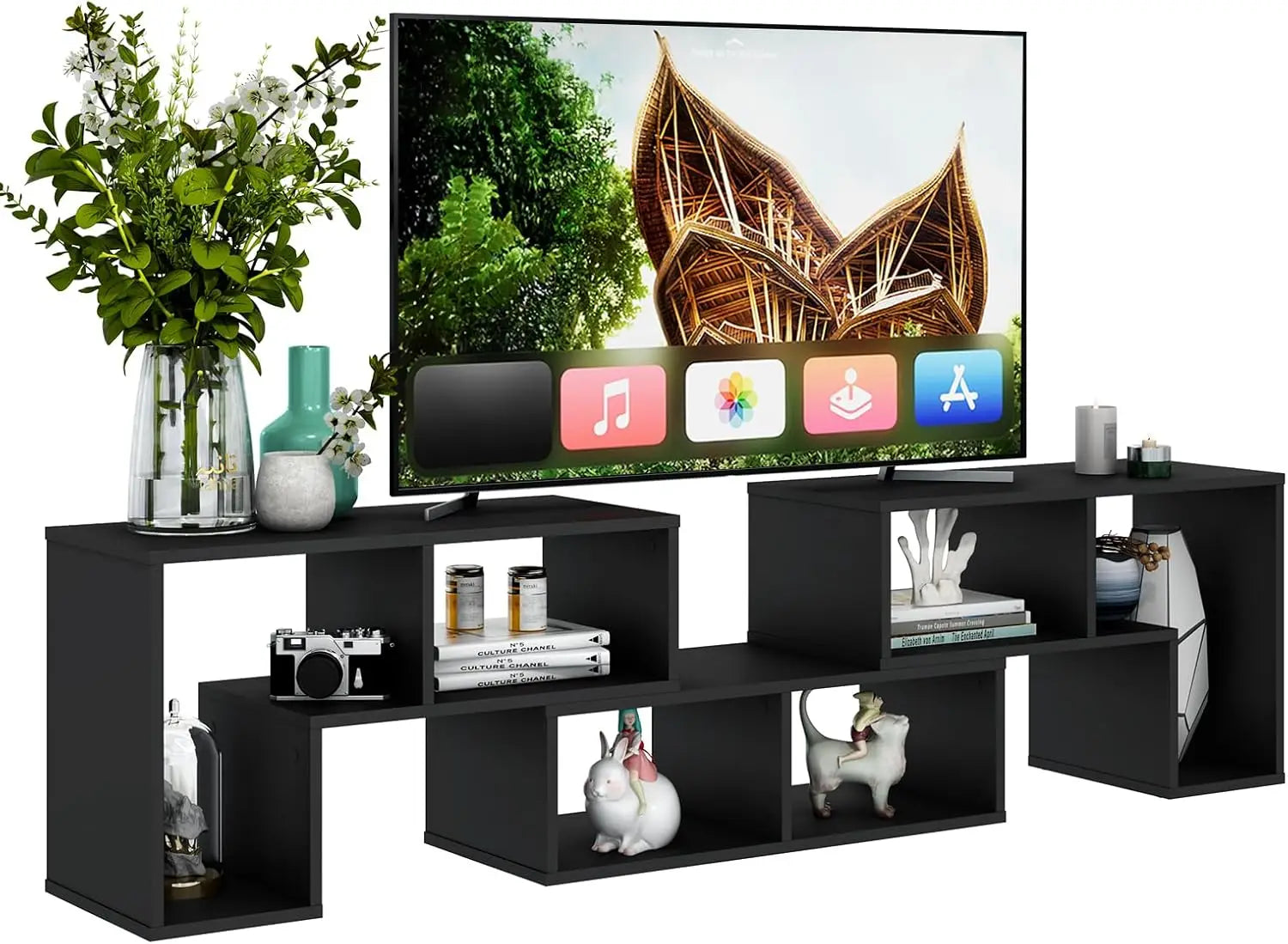 3 Piece Console TV Stand, Free-Combination Entertainment Center for 50/ 55/ 60/ 65 Inch TV, Minimalist Modern TV Media Stand
